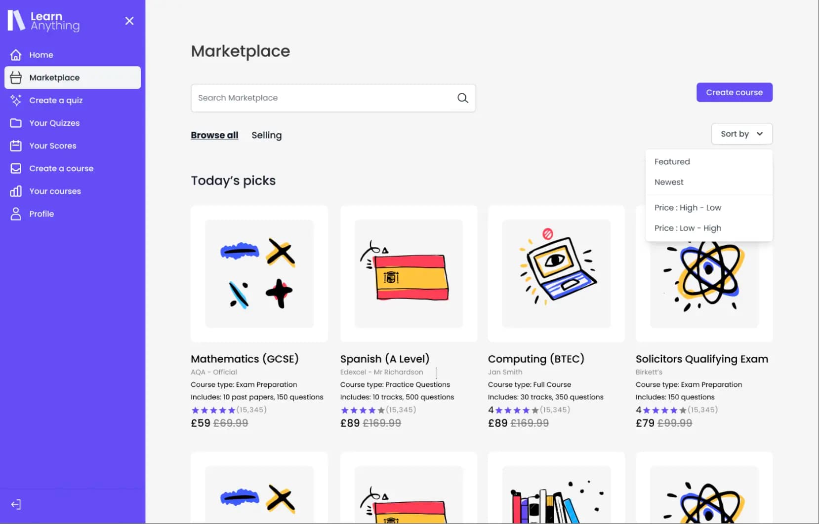 Marketplace screenshot